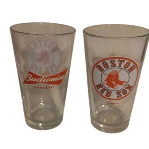 Red Sox Budweiser Pint Glasses, Thick and Perfect